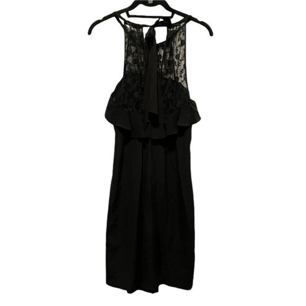 Rebecca Taylor Ruffle Lace Mini Dress Black Size 4